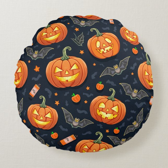 Coussin rond Holloween Pumkin (Devant)