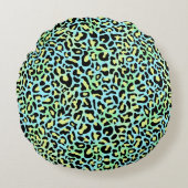 Coussin rond imprimé léopard (Devant)