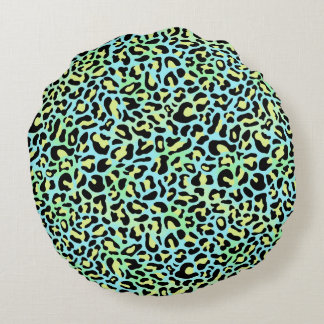 Coussin rond imprimé léopard