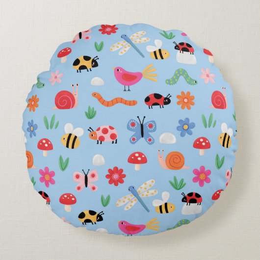 Coussin Rond Insectes (Devant)