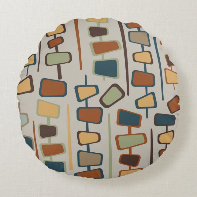 Coussin Rond Inspiré Du Milieu Du Siècle (Devant)