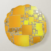 Coussin rond jaune et orange carré (Dos)