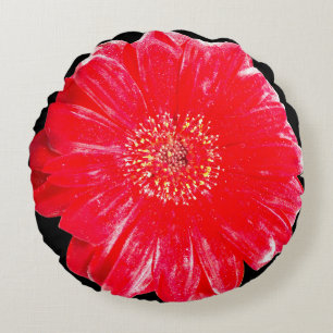 Coussin rond jeté en forme de gerbera marguerite r