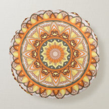 Coussin rond Mandala automne