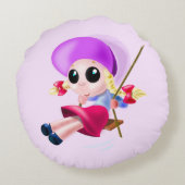 Coussin rond mignon pour fille (Dos)