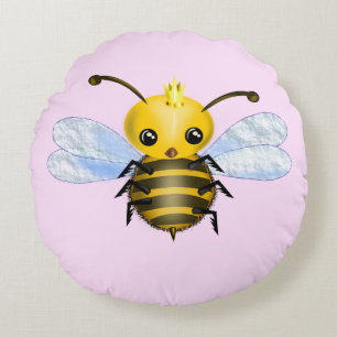 Coussin rond mignon Queen Bee - Choisir la couleur