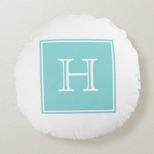 Coussin rond Monogram Carré Turquoise