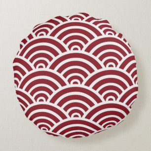 Coussin rond Motif de St Jacques rouge