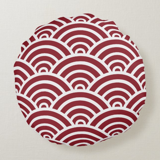 Coussin rond Motif de St Jacques rouge (Dos)