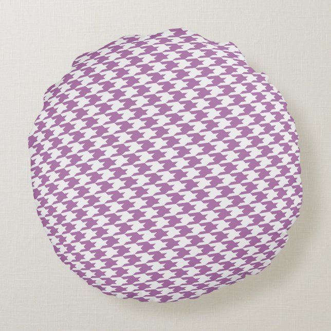 Coussin rond Motif orchidée Houndstooth (Dos)