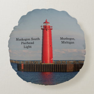 Coussin rond Muskegon South Pierhead