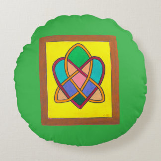 Coussin rond Nœud d'amour celtique