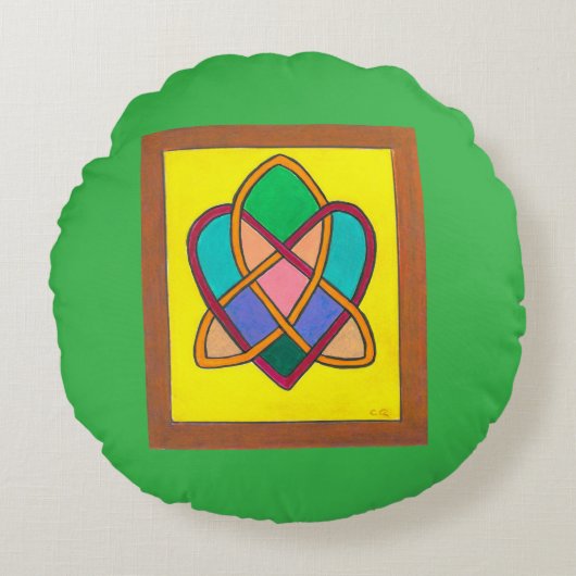 Coussin rond Nœud d'amour celtique (Devant)