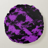 Coussin rond noir violet (Devant)