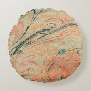 Coussin Rond Océanique Corail