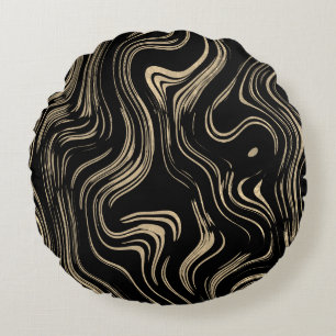 Coussin rond or marbré