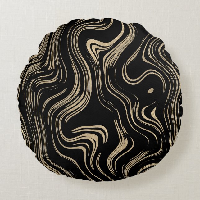 Coussin rond or marbré (Devant)
