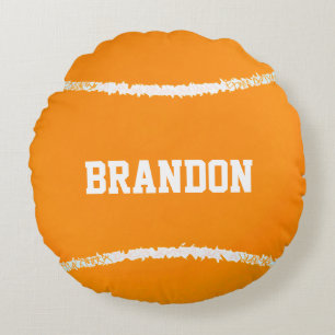 Coussin rond Orange Tennis Ball Design
