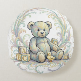Coussin rond ours pour chambre d'enfants