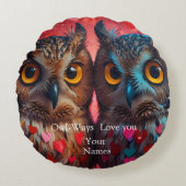Coussin rond Owl Heart (Devant)