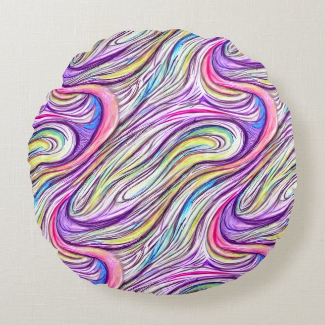 Coussin rond Pastel Swirlscape (Devant)