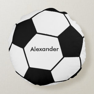 Coussin rond personnalisé de soccer