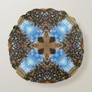Coussin rond personnalisé multicouleurs