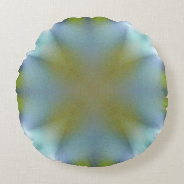 Coussin rond personnalisé vert cyan (Devant)