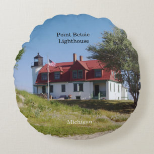 Coussin rond Point Betsie Lighthouse