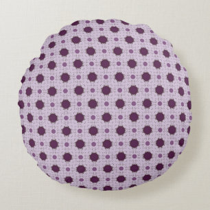 coussin rond Pois violet 2 tons