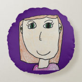 Coussin rond pour enfants personnalisés d'Olive (Devant)