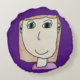 Coussin rond pour enfants personnalisés d'Olive