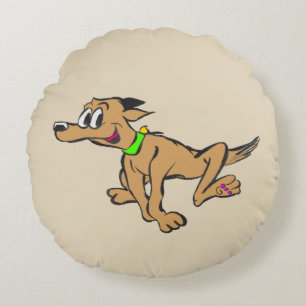 Coussin rond pour les enfants caricaturés de chien