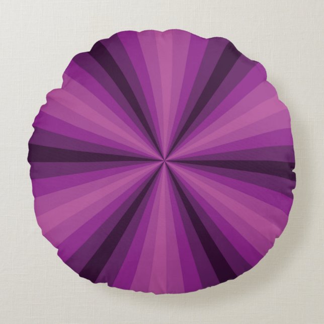 Coussin rond pourpre d'illusion optique (Devant)