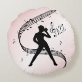 Coussin rond rose de danse jazz (Dos)