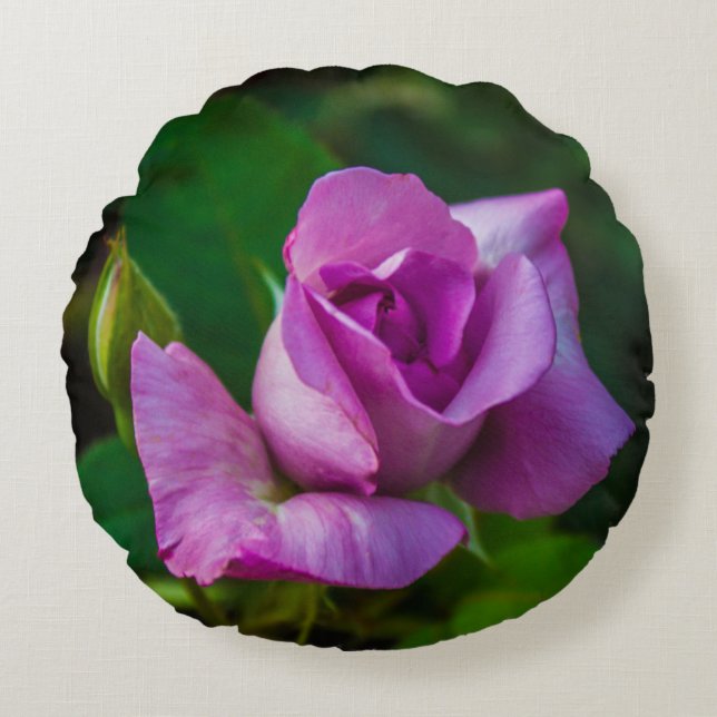 Coussin rond Rose Mauve (Devant)
