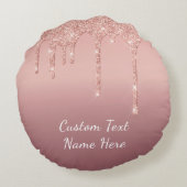 Coussin rond rose Parties scintillant or avec text (Dos)