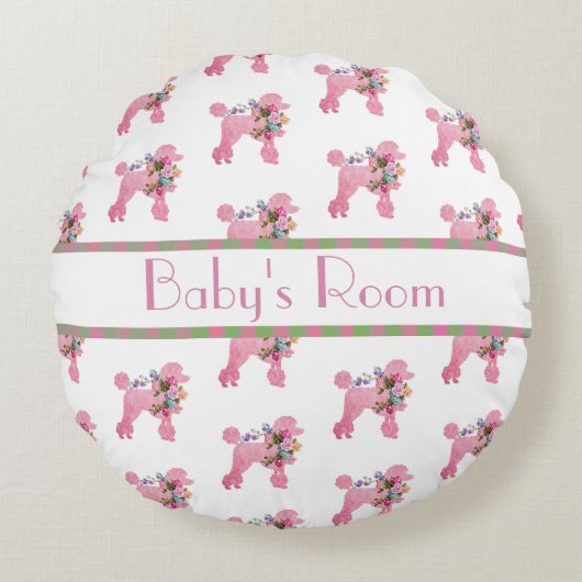 Coussin rond rose rose personnalisé (Devant)