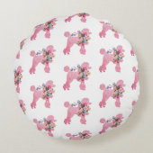 Coussin rond rose rose personnalisé (Dos)