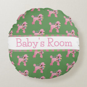 Coussin rond rose rose personnalisé