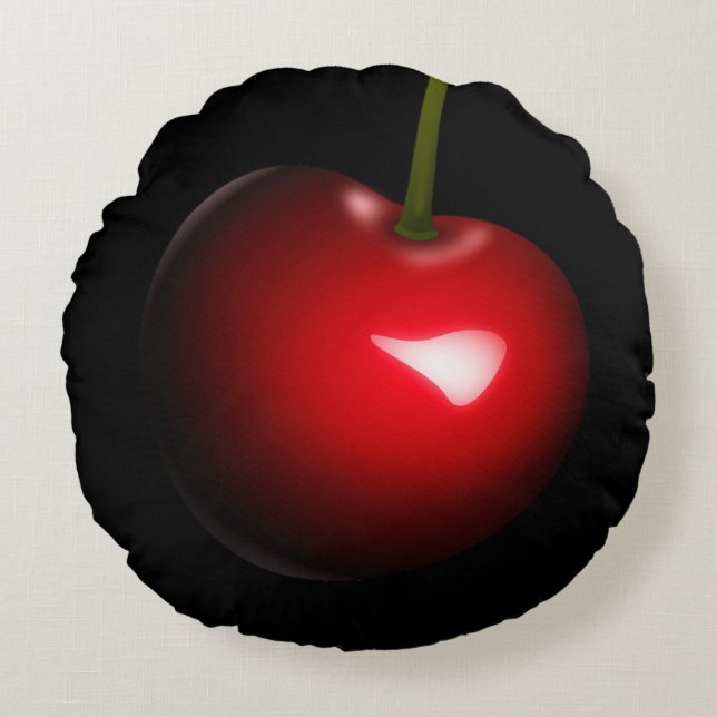 Coussin rond rouge cerisier noir - Choisir la coul (Devant)