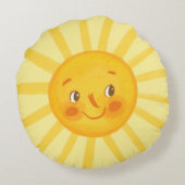 Coussin rond soleil souriant | Décor pour bébé mig (Dos)