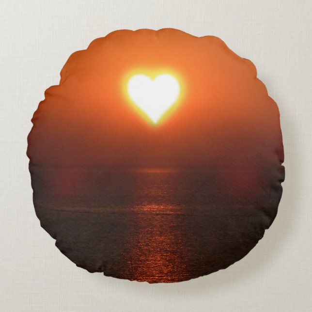 Coussin rond Sun & Heart & Sea (Devant)