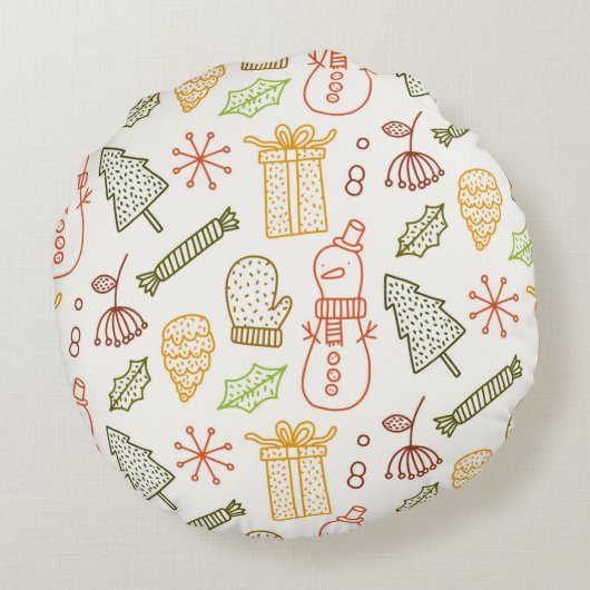 Coussin rond sur le thème de Noël (Dos)