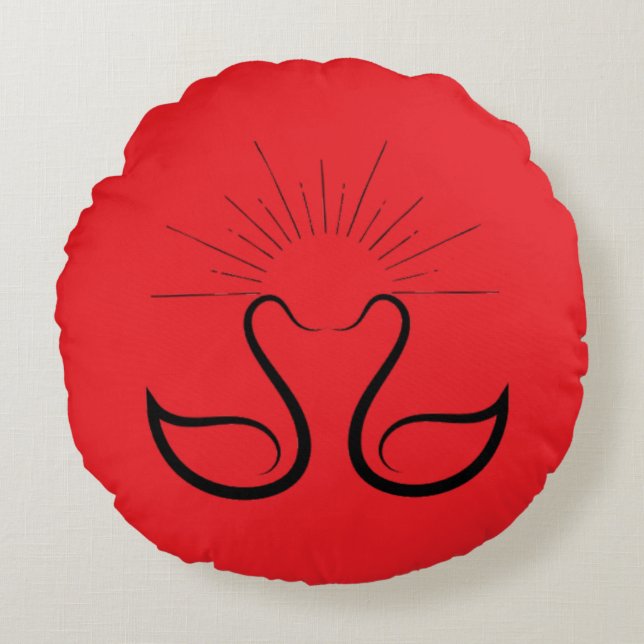 Coussin rond Swans (Devant)