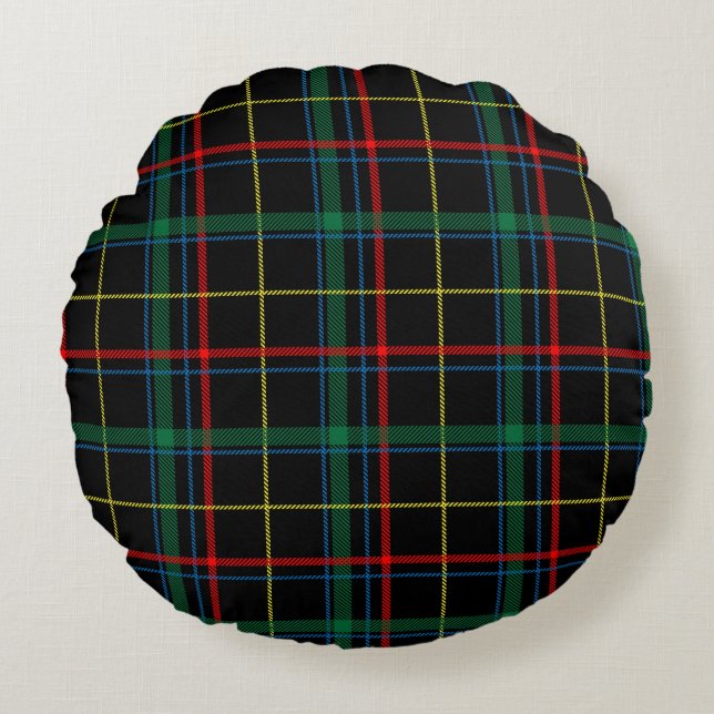 coussin rond tartan plaid (Devant)