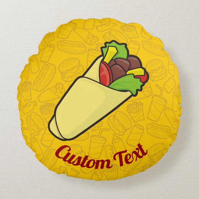 Coussin rond tortilla à sandwich (Devant)