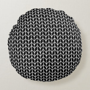 COUSSIN ROND TRICOTÉ NOIR