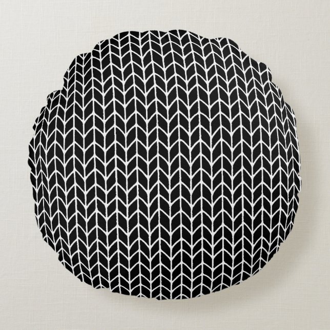 COUSSIN ROND TRICOTÉ NOIR (Devant)