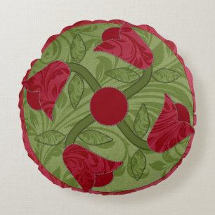 Coussin rond Tulip Twist appliqué